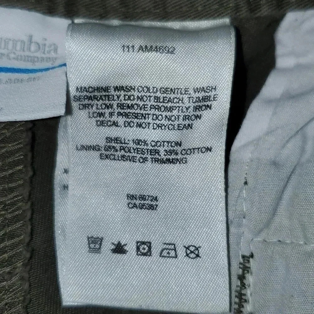 Columbia Shorts Cargo Army Green Size 42 - Picture 12 of 13